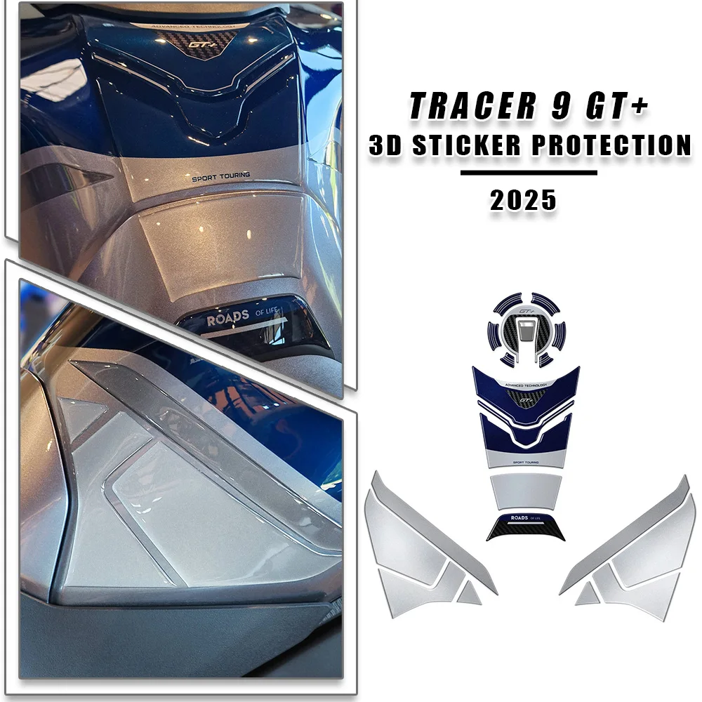 

For Tracer 9 GT+ 2025 Tracer 9gt plus Accessories Motorcycle 3D Sticker Tank pad protection kit