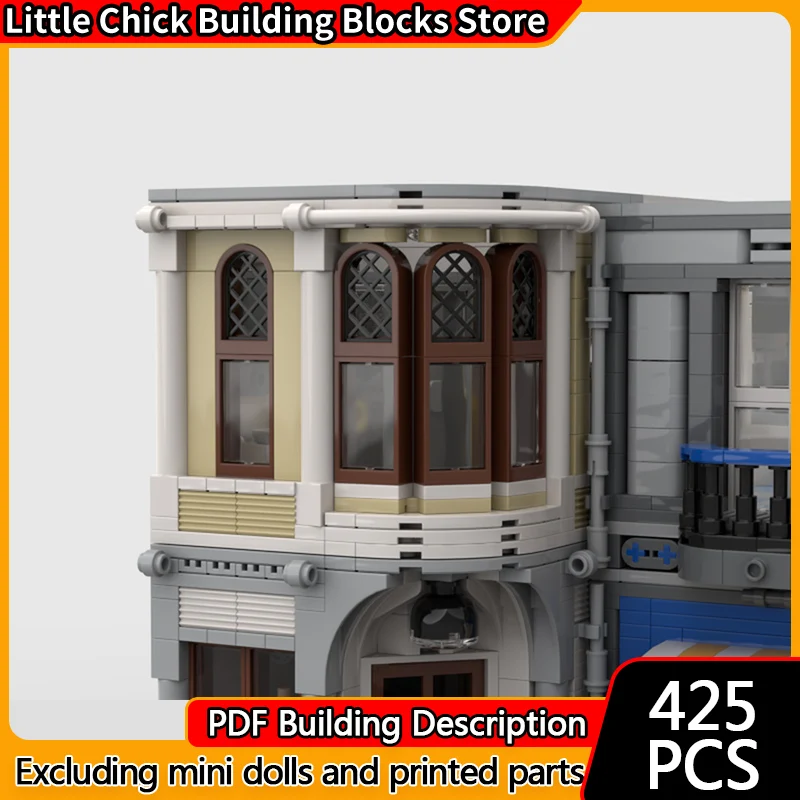 

City Street View Model MOC Building Bricks House Residential Modular Technology Children Holiday Gifts Assemble Toys Suit