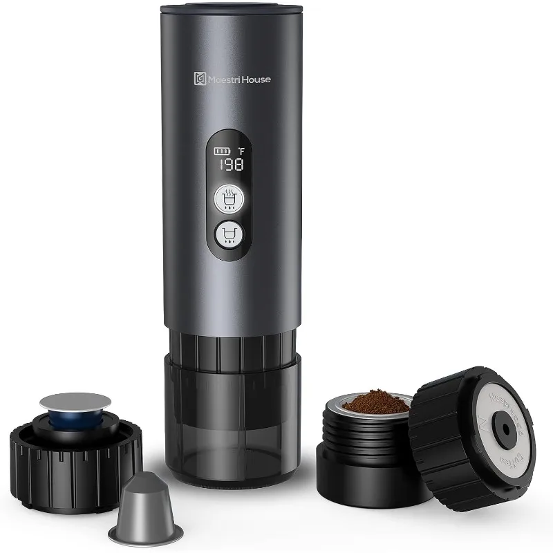 

Portable Espresso Maker with 2-3 Min Fast Self-Heating,with Small Tea Cup Also Holder for Car Camping, RV, Hiking