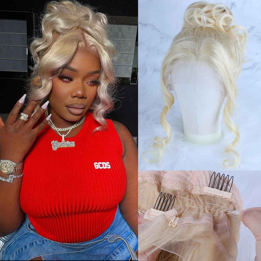 613 Blonde Body Wave Lace Front Wig - باروكة شعر بشري أشقر بخصلات 360