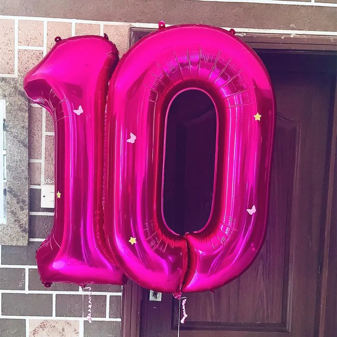 40 Zoll Heiße Rosarote Zahlenballons, Große Riesige Zahlen-Folienballons für Helium, Geburtstagsfeier, Feier, Dekoration, Große Globos – Detail 3