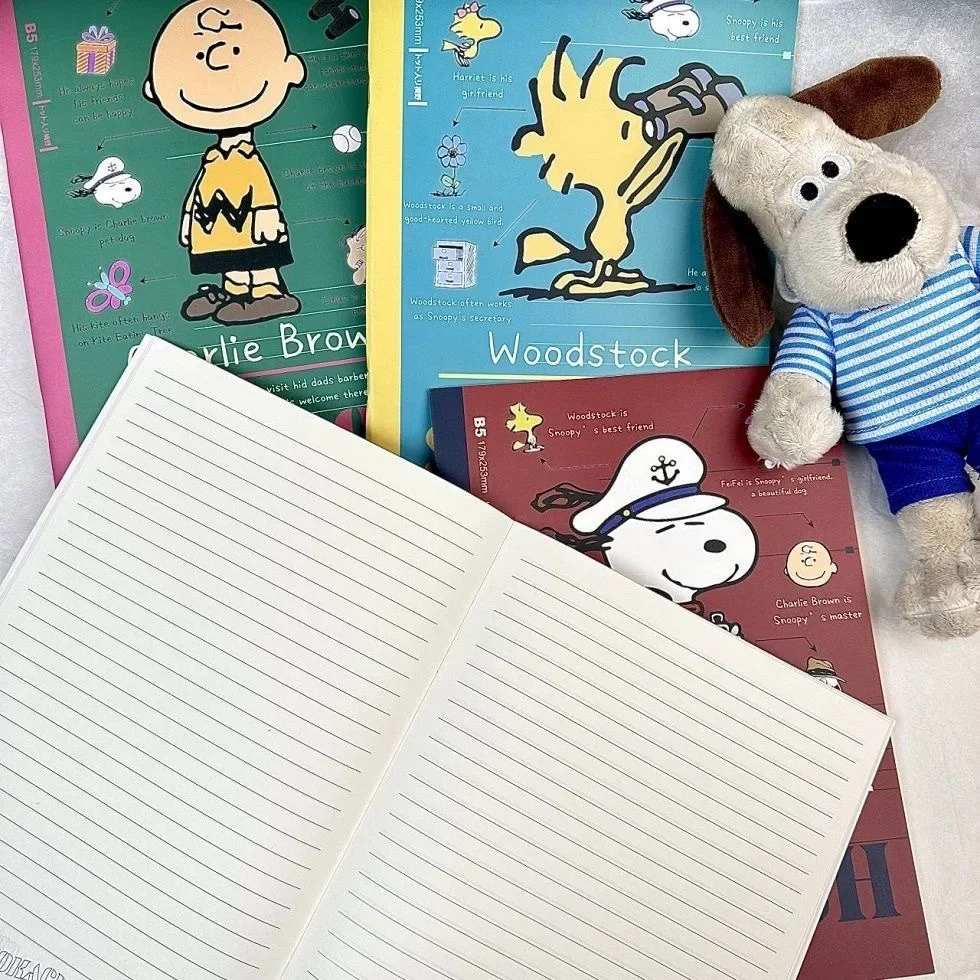 B5Cartoon Snoopy Notebook Coil Book Student Thicken Lined Book Practical Study Supplies Stationery Write Tool Notes Diary Gift