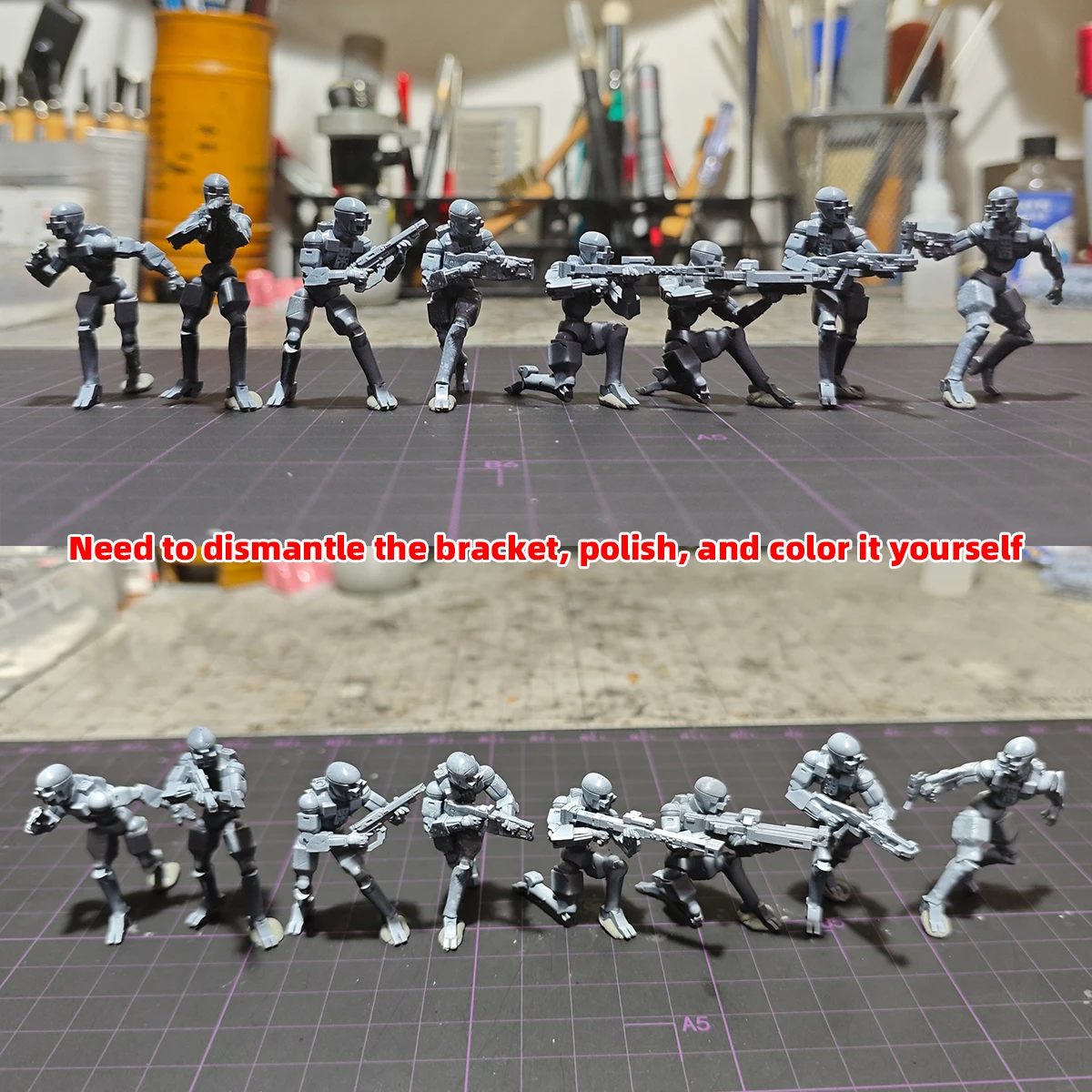 1/35 1/48 1/72 Maßstab Modellbausatz 3D Harz Miniatur-Soldatenfiguren Diorama Unbemalt SciFi Zyklop-Roboter-Gruppe DIY – Detail 8