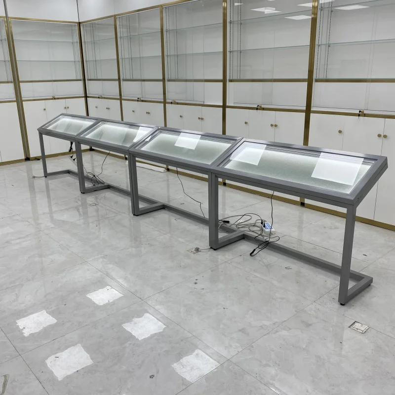 

Customize.Museum Exhibition Display Cabinets Glass Top Metal Frame Artifacts & Exhibits
