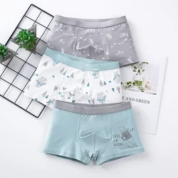 Children's Underwear Baby Cotton Briefs Cartoon Print Underpants 6 8 10 12 14 Years Striped Toddler Panties Boys Briefs 3pcs/lot