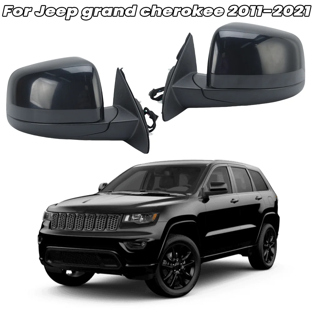 

5 Wires Rearview Mirror Assembly For Jeep Grand Cherokee WK 2011-2021 Rough Black Manual Folding Heated Side Mirror Accessories