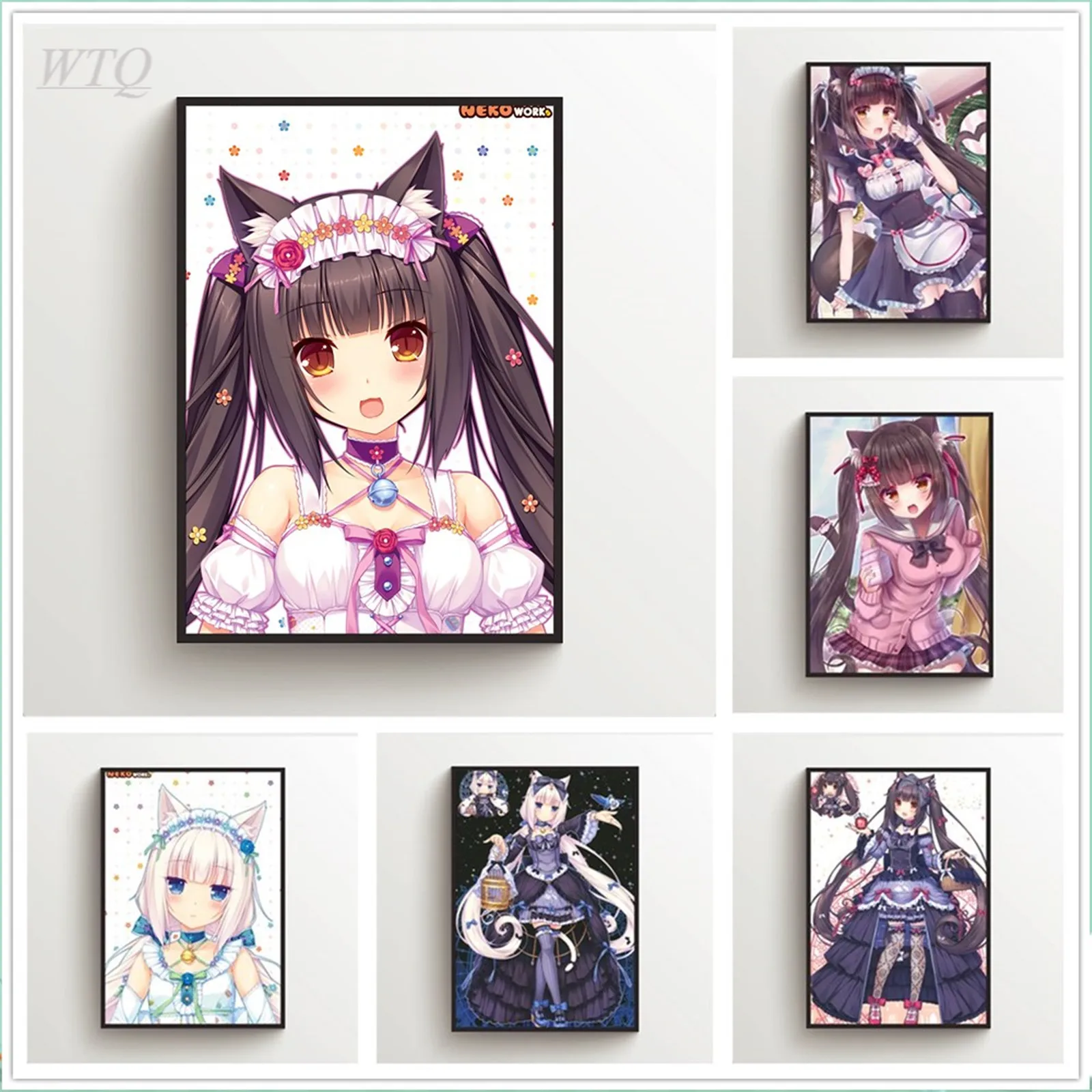 Nekopara Chocola Vanilla Anime Posters Wall Poster Canvas Painting Posters and Prints Wall Decor Wall Art Picture Home Decor