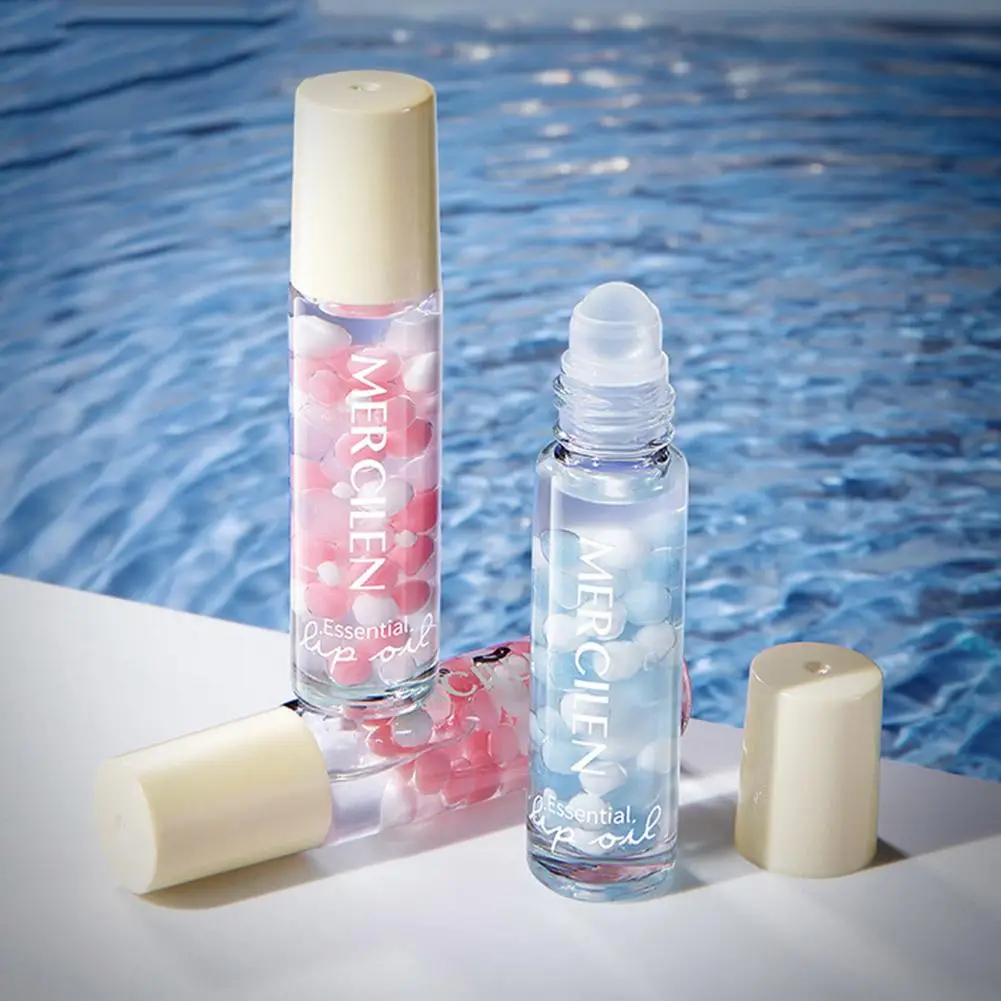 1/2/3PCS Crystal Rolling Ball Lip Oil Moisturizing Hydrating Lip Care Lip Tint Lip Balm, Long Lasting & Nourishing Plumper Lip G view 2