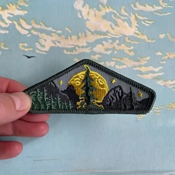 1PC Mountain Moon Embroidered Patch Nature Lover Travel Badge DIY Gift Iron On Patches For Clothes Cap Bag Jacket Trucker Hat