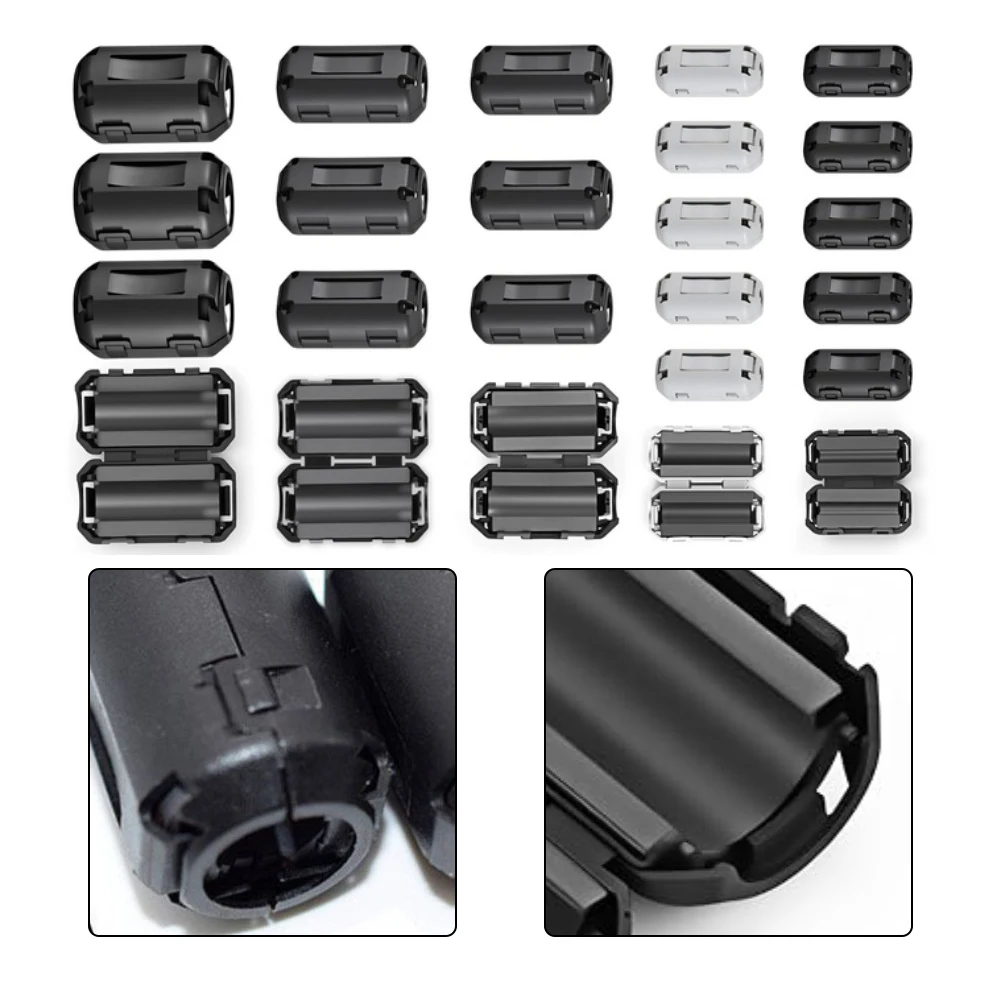 

24 Ferrite Core Toroidal Chokes, RF/EMI Noise Suppression Filters For Power Cables USB Antennas HDMIAudio Cables Etc 3.5-13mm