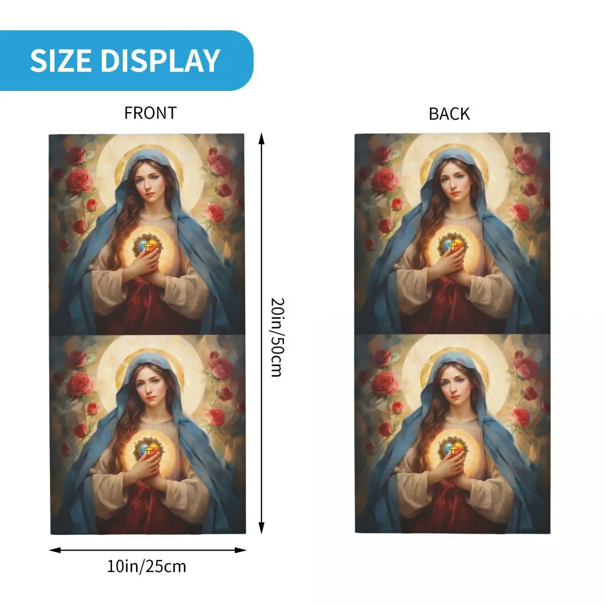 Immaculate Heart Of Mary Catholic Bandana Merch Neck Gaiter Printed Jesus Christ Saint Wrap Scarf Multifunctional Face Mask