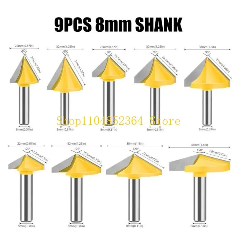 

652F 8 мм хвостовик V-образная фреза для резьбы по деревянной фанере, плавная резка