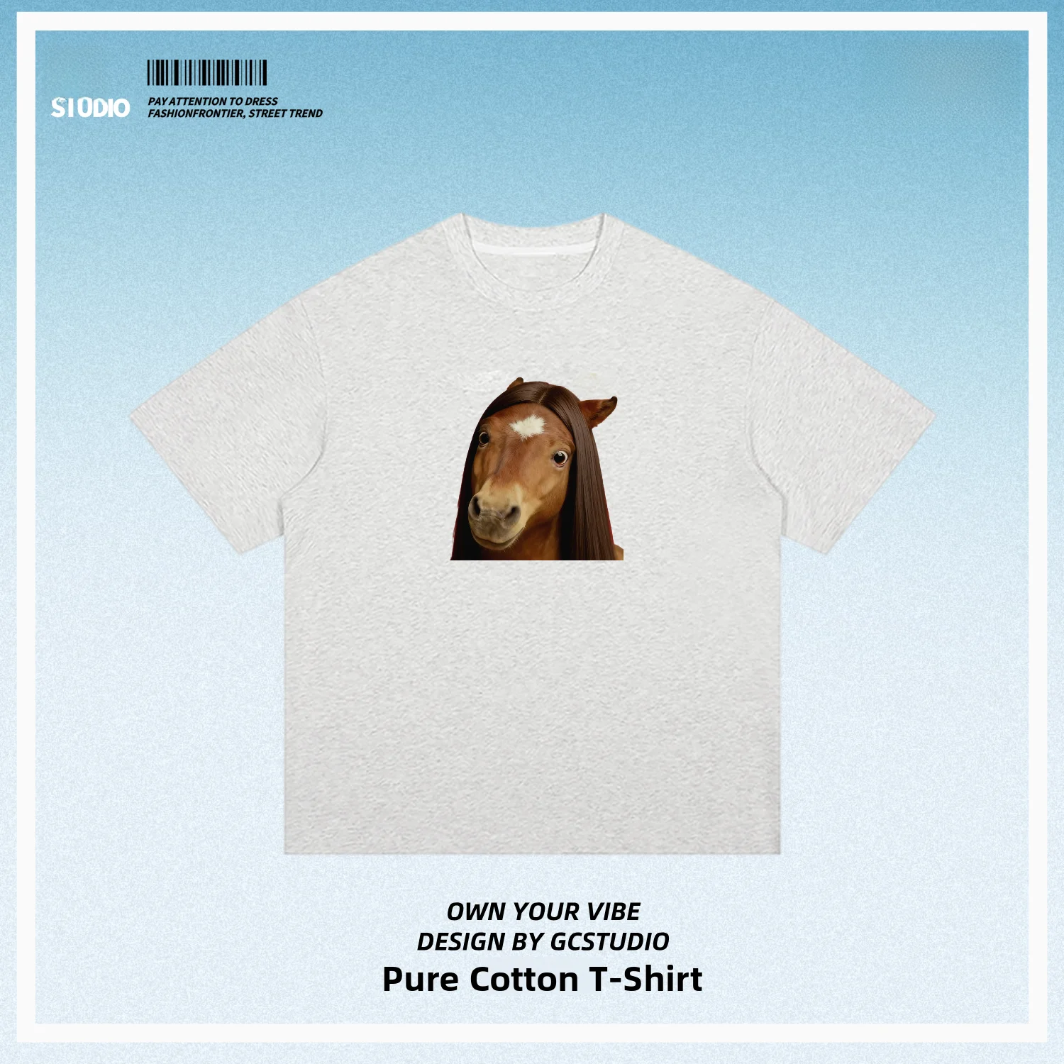 Creative Print Cotton Short Sleeve T-Shirt Unisex Loose Fit Commute Wear New Year Funny Joke Image  Year Pure Cotton