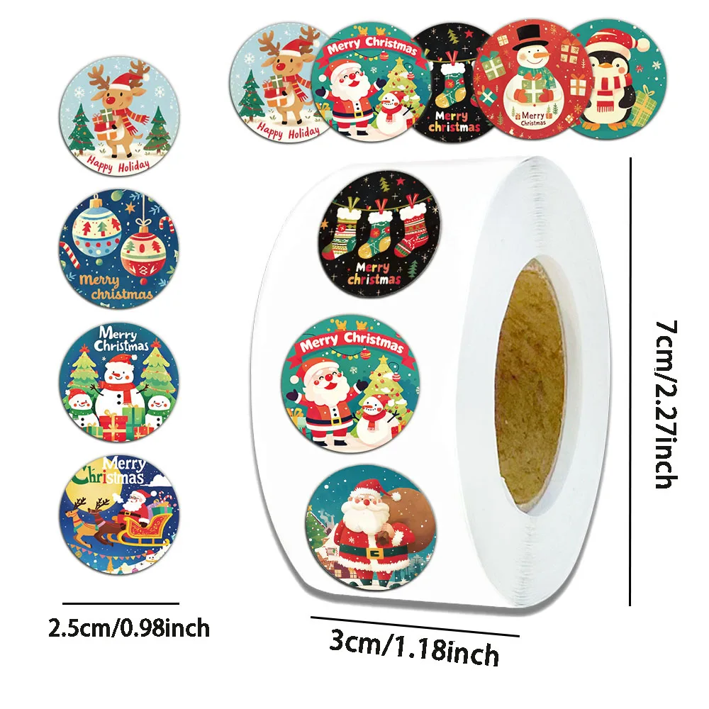 500PCS Cartoon Christmas Holiday Gift Sticker sigillante Sticker buon natale Sticker