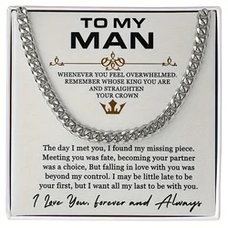 To My Man - I Love You Forever And Always - Cuban Link Chain, Cool Necklace, Great Halloween Thanksgiving Day Gift,