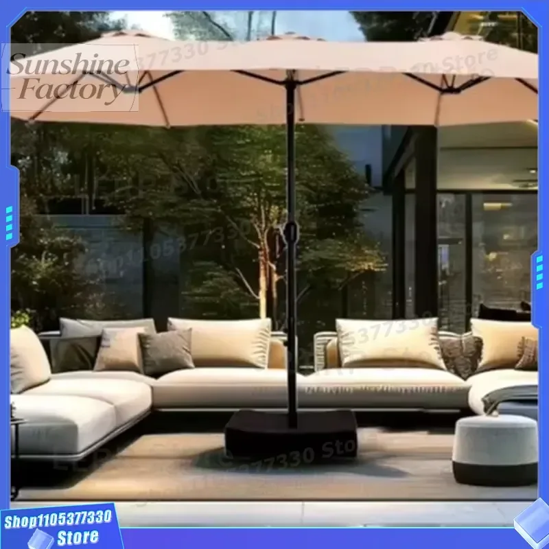 High Quality Waterproof UV Resistant Aluminum Frame Large Double-Sided Outdoor Garden Patio Rectangle Sunshade Parasol