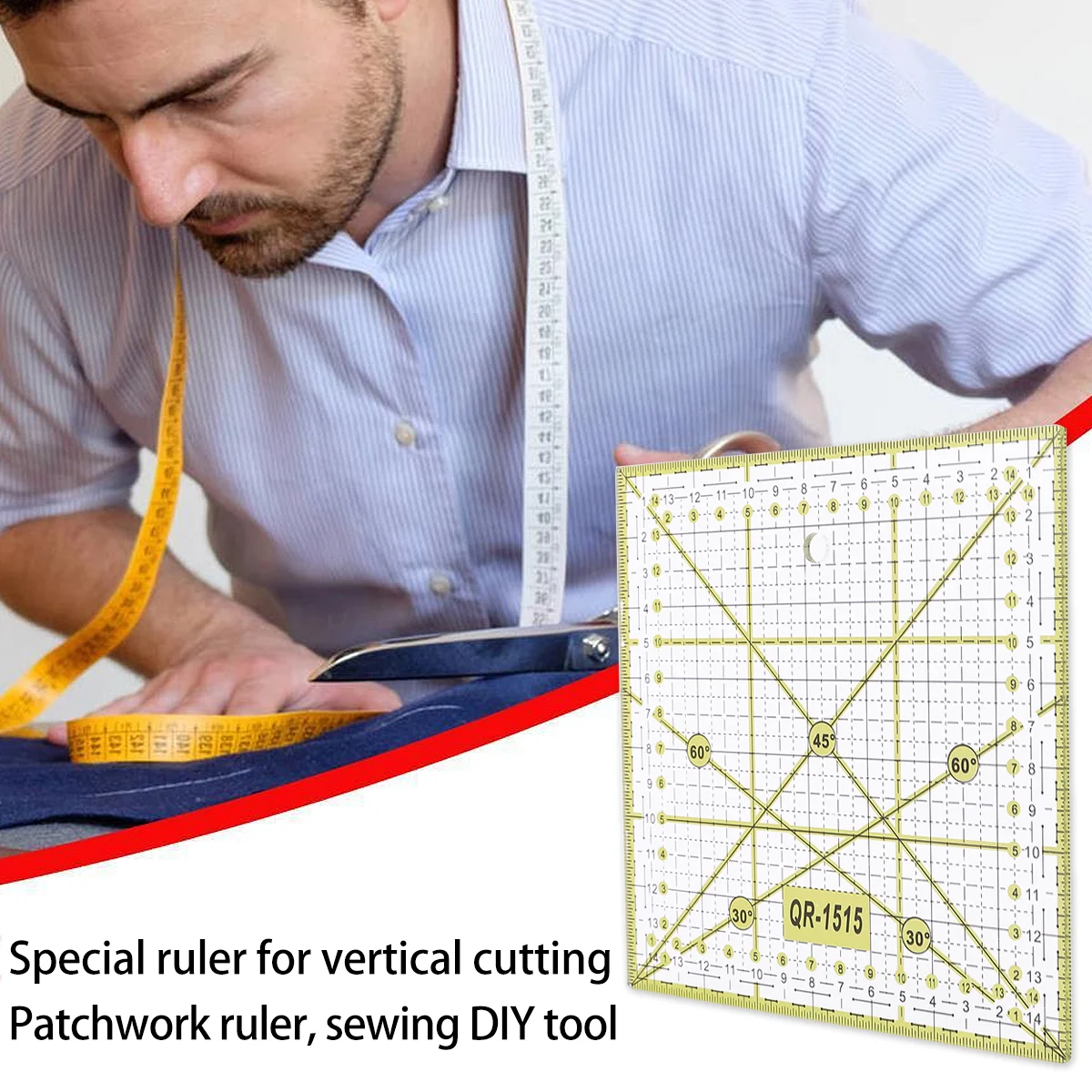 Patchwork Ruler Grid Line Sew Precise Sewing Scale Quilt Quilting Rulers Square Foot