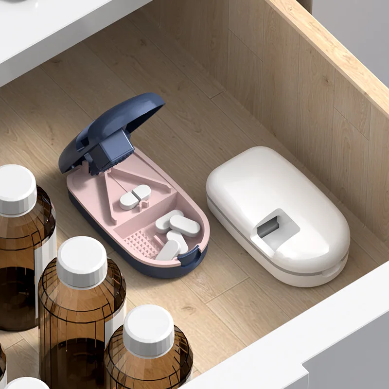 Quartet Portable Medicine Cutter And Divider Half Pill Slicer with Convenient Drug Storage Box for Easy Medicine Management