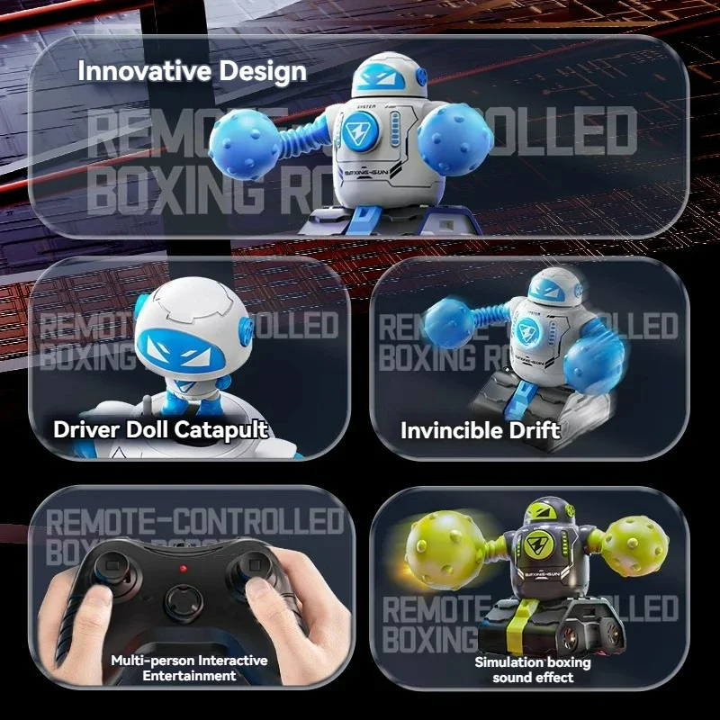 2.4G RC gevechtsrobot - boksvechtrobot met licht en geluid, humanoïde speelgoed met afstandsbediening voor jongens, dubbele controller
