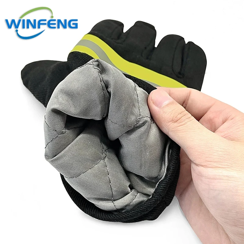 Hand Protective Fire Gloves Firefighter Police Wear-Resistance Non-Slip Thicken Flame Retardant Working Safety Gloves