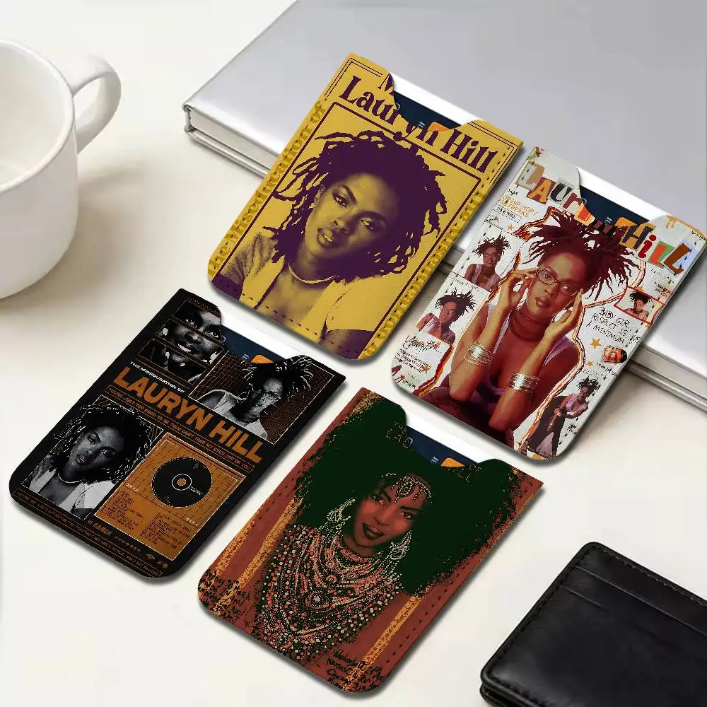 L-lauryn H-hill Ultra Slim Men Leather Mini Wallet Lightweight Credit Bus ID Card Holder Case for Daily Business Use