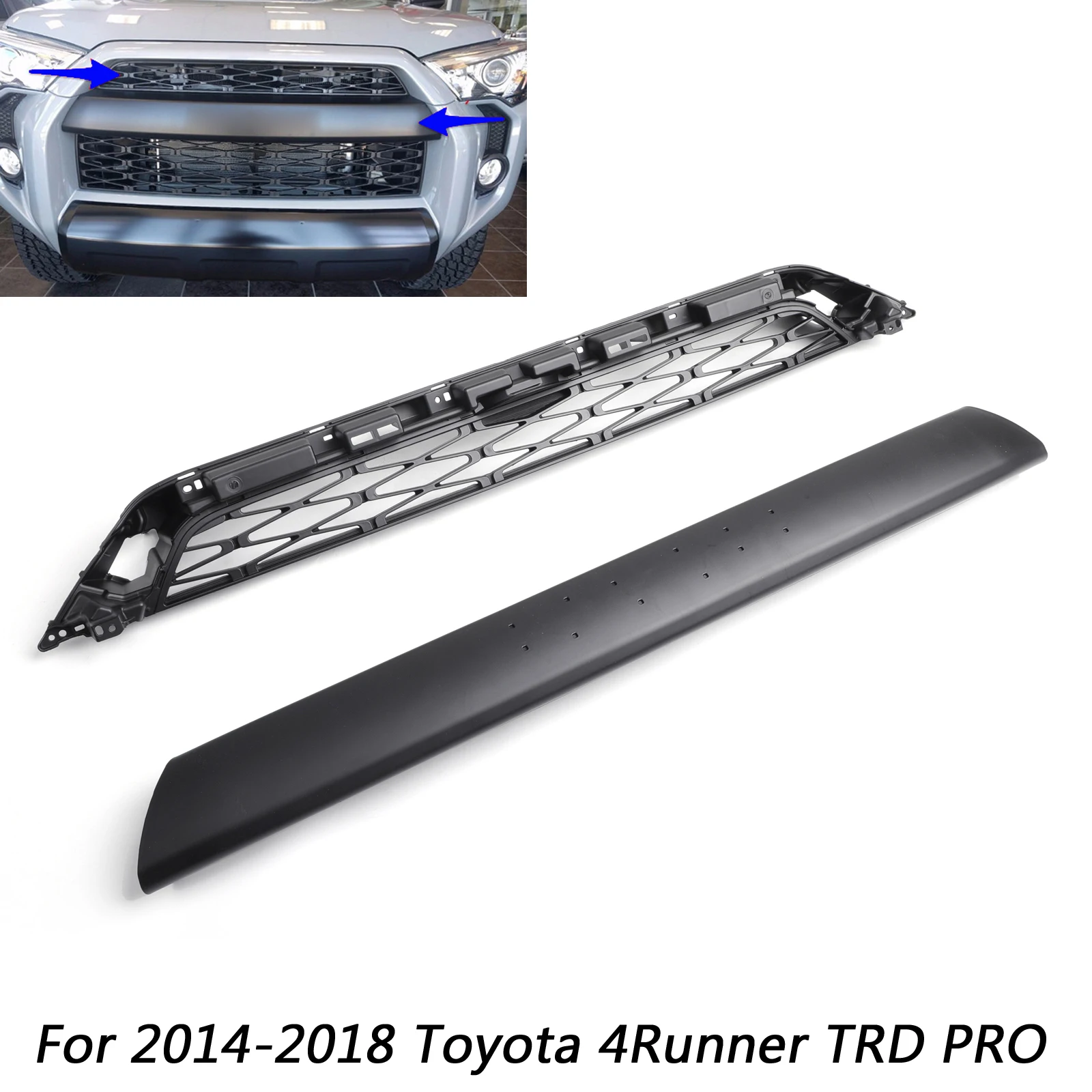 

Artudatech 2 Piece Front Bumper Grille Replacement fit for Toyota 4Runner 2014-2019 TRD PRO