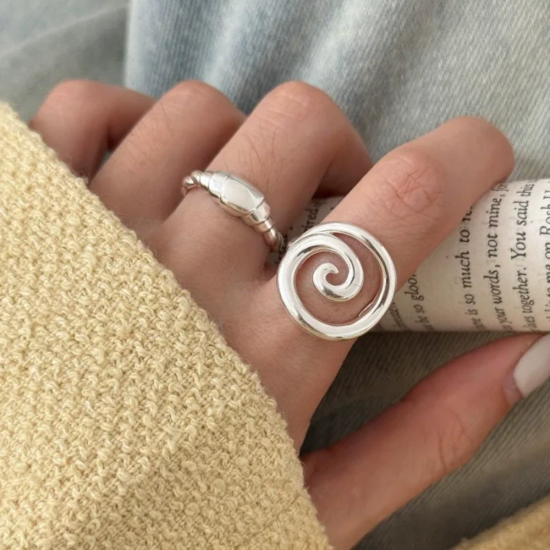 

Полые линии улитки круассан дизайн открытые кольца на палец для женщин девушка модные новые ювелирные изделия подарок вечерние anillos mujer