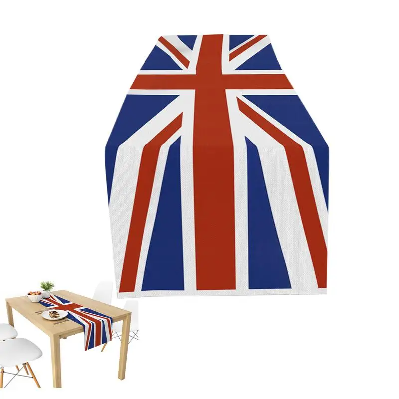 

Union Jack Flag Table Runner Rectangular Tablecloth With Uk British Flag Printing Reusable Washable For Parties Home Decoration