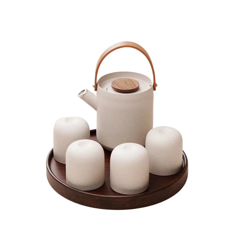 

A [White Bear] tea set, household teacup drinking tea, tea making set, beam pot teapot purple sand handmade