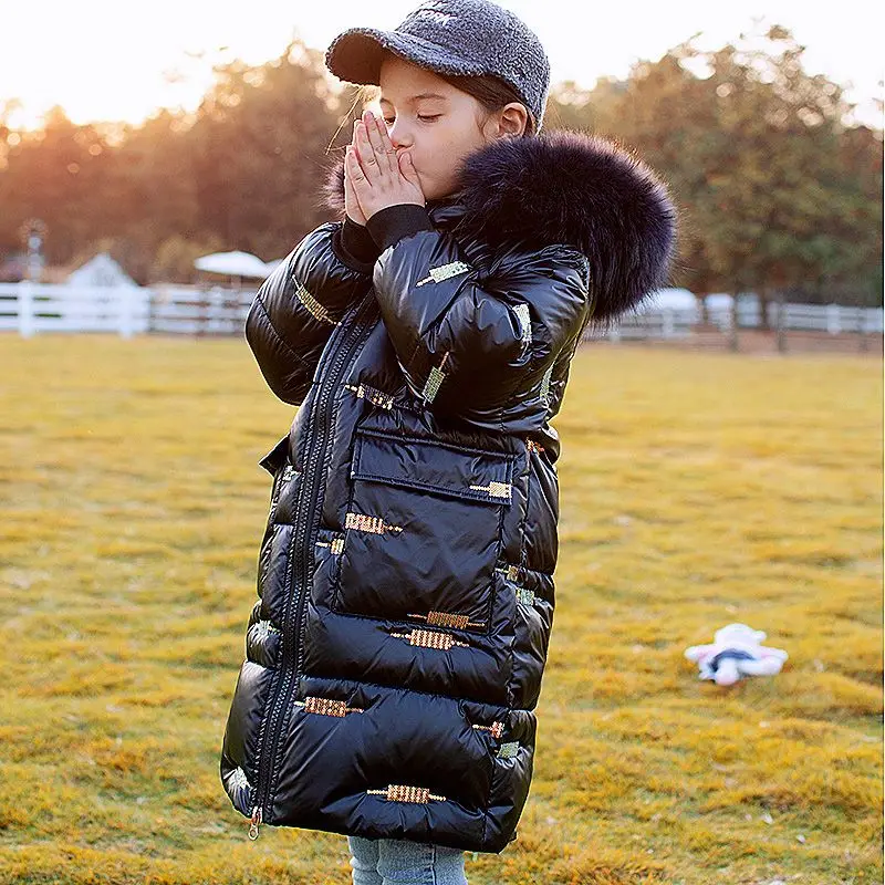 

Новая зимняя водонепроницаемая куртка-пуховик из белого утиного пуха для девочек, средней длины, в корейском стиле, для холодной погоды, не требующая стирки