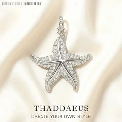 Pendant Sparkling Starfish Summer Brand New Fine Jewelry Trendy 925 Sterling Silver Accessories Ocean Spirit Gift For Women
