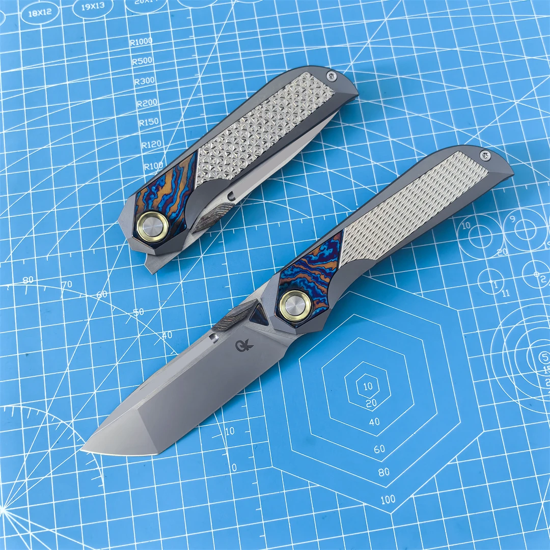 الأصلي سكين للفرد M390 الصلب تيماسك سبائك التيتانيوم مقبض في الهواء الطلق التخييم الصيد الصيد EDC الدفاع أداة هدية #2