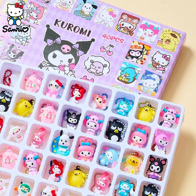 Sanrio Hello Kitty Christmas Blind Box Kuromi Melody Cinnamoroll Mystery Box Accessories Anime Doll PVC Keychain Birthday Gifts