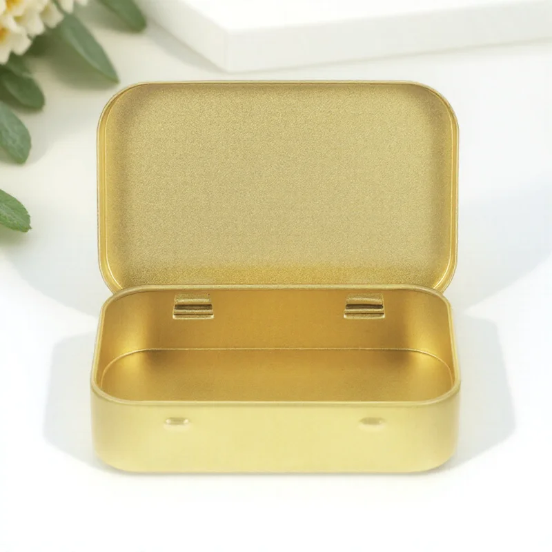 

6Pcs Flip Lid Storage Boxes Small Rectangle Tinplate Containers Candy Cases Gift Packaging Wedding Party Storage