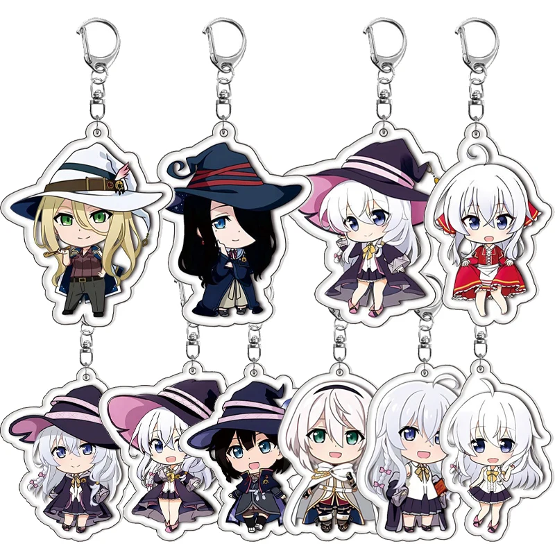 

Wandering Witch: The Journey of Elaina Anime Kawaii Acrylic Cute Keychain Charm Girls Cartoon Party Jewelry Accesorios Gifts Toy
