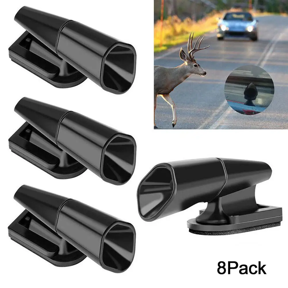 8PCS Car Deer Whistle Animal Repeller for Auto Safety Alerts Wind Activated Device for Dogs Coyotes Foxes and More