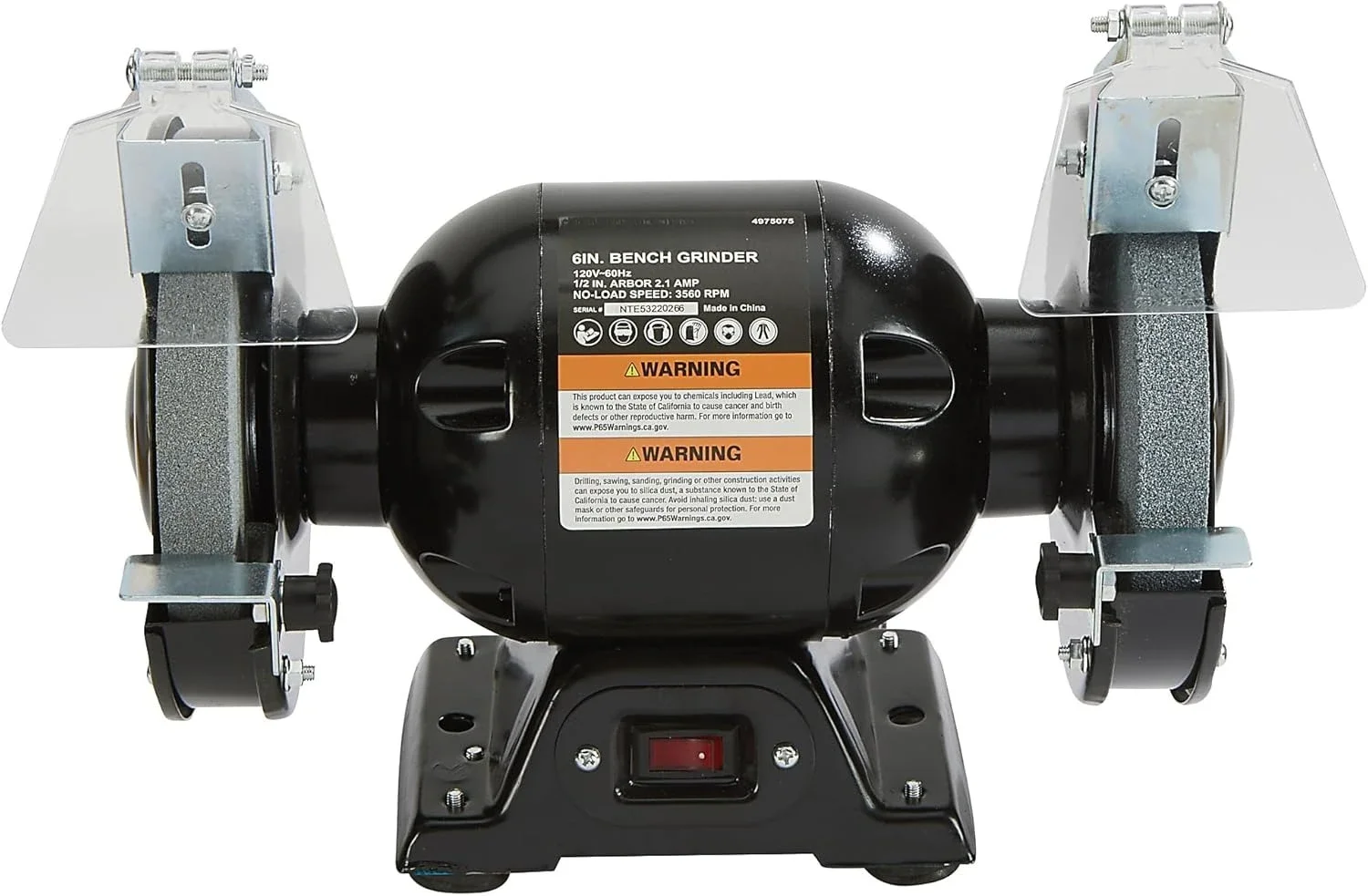 

Benchtop Grinder with 6in. Wheel, 2.1 Amps, 1/2 HP, 3560 RPM Max. Speed, Model# BG115-6L