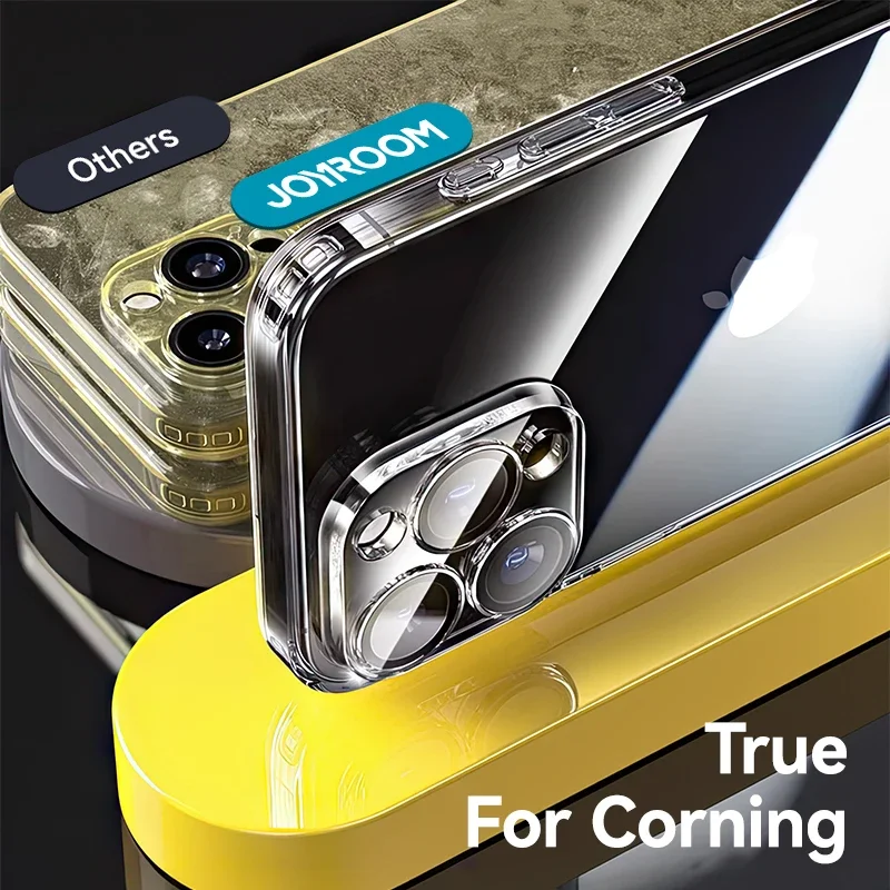 Joyroom Transparent Case For iPhone 16 Pro Max Anti-drop Cover For iPhone 16 15 14  Pro Max Shockproof Case With Len Protection