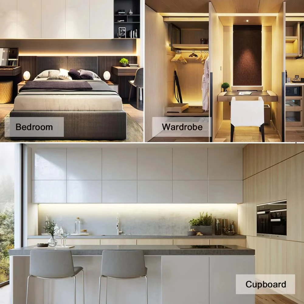 Hand Sensor LED under Cabinet Light Kit 1m-4m USB Flexible Ribbon Kitchen Cupboard Desk Showcase Shelf Bar Counter Lamp