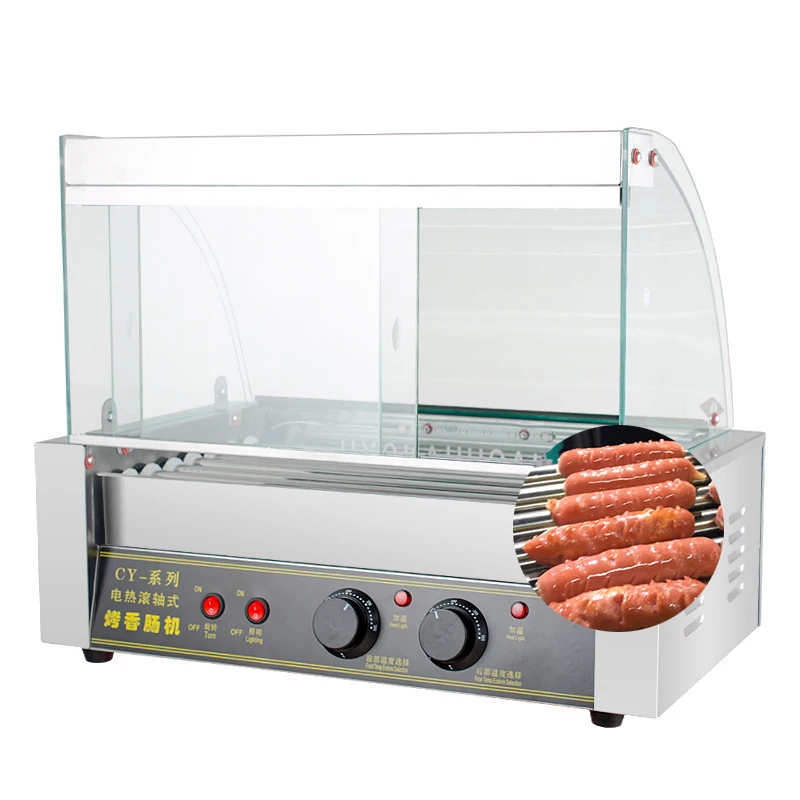 Seven Pipe Commercial Sausage Roaster Automatic Temperature Controlled Stainless Steel Small Ham Hot Dog Machine Snack Equipment