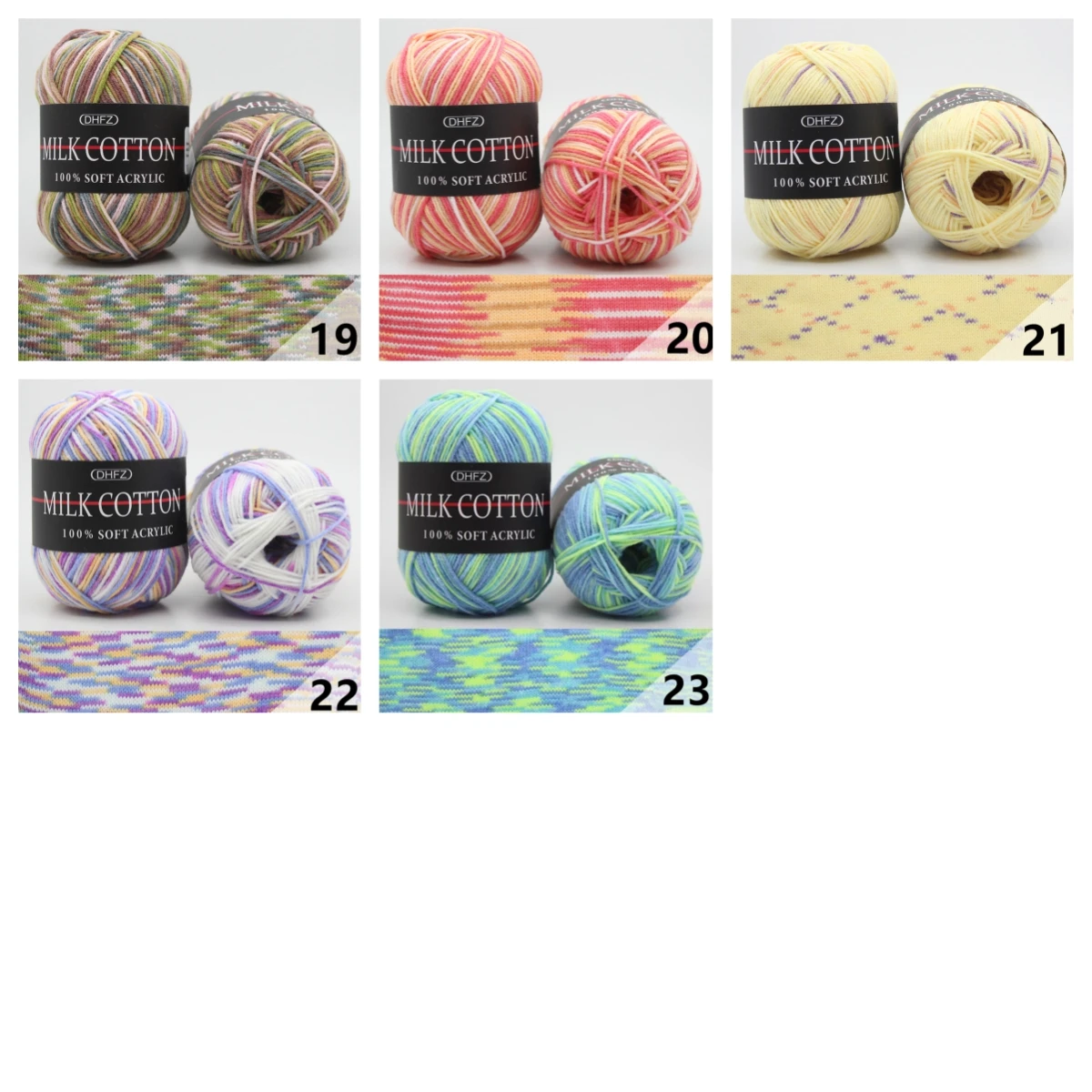 23 Colors Mixed Job Knitting Crochet Milk Super Soft Baby Cotton Wool Yarn