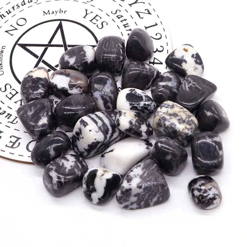 

Natural Crystals Stones Healing Black White Zebra Wholesale Bulk Gravel Tumbled Feng Shui Chakra Aquarium Home Room Decoration