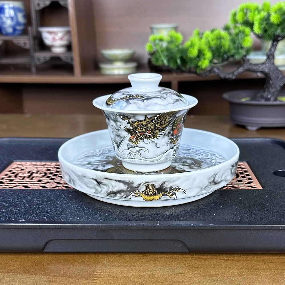 Handmade Imitation Yuan Jinlong Came down Gaiwan Tea Cup Big Pot Cheng Ercai Small Cover Bowl Kombucha Pressure Bottle Children