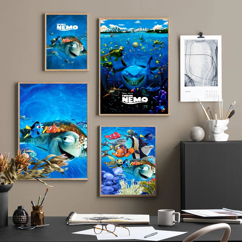 Finding Dory Anime Posters Sticky Decoracion Painting Wall Art White Kraft Paper Wall Decor