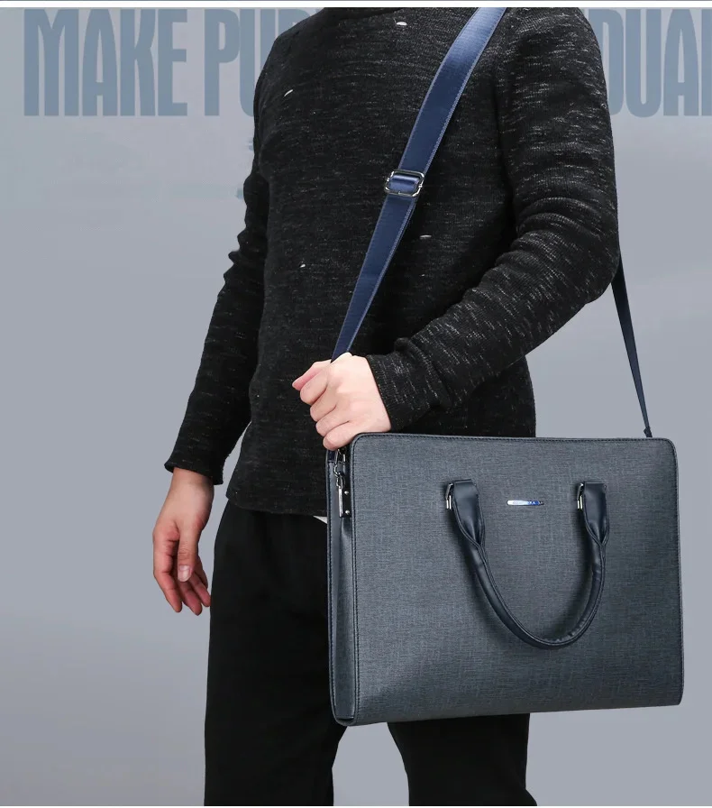 Luxury Genuine Leather Briefcases Brand High Quality Male Messenger Fashion Men's Crossbody Bags