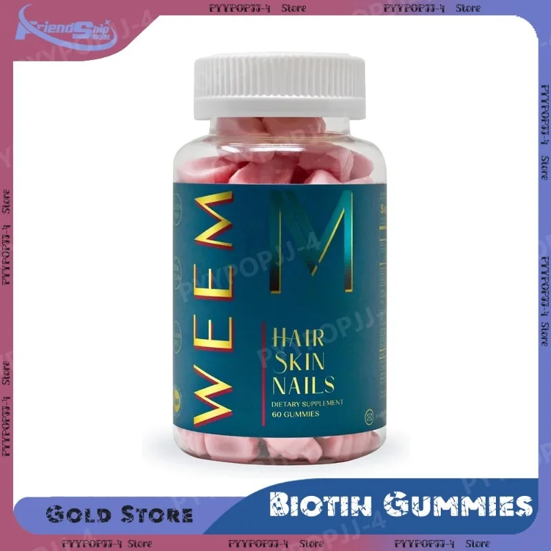 

60/120/180 Pieces Hair Skin and Nails Gummies Healthy Beautiful Hair Vegan Biotin Vitamins for Women Men Faster Hair Growth