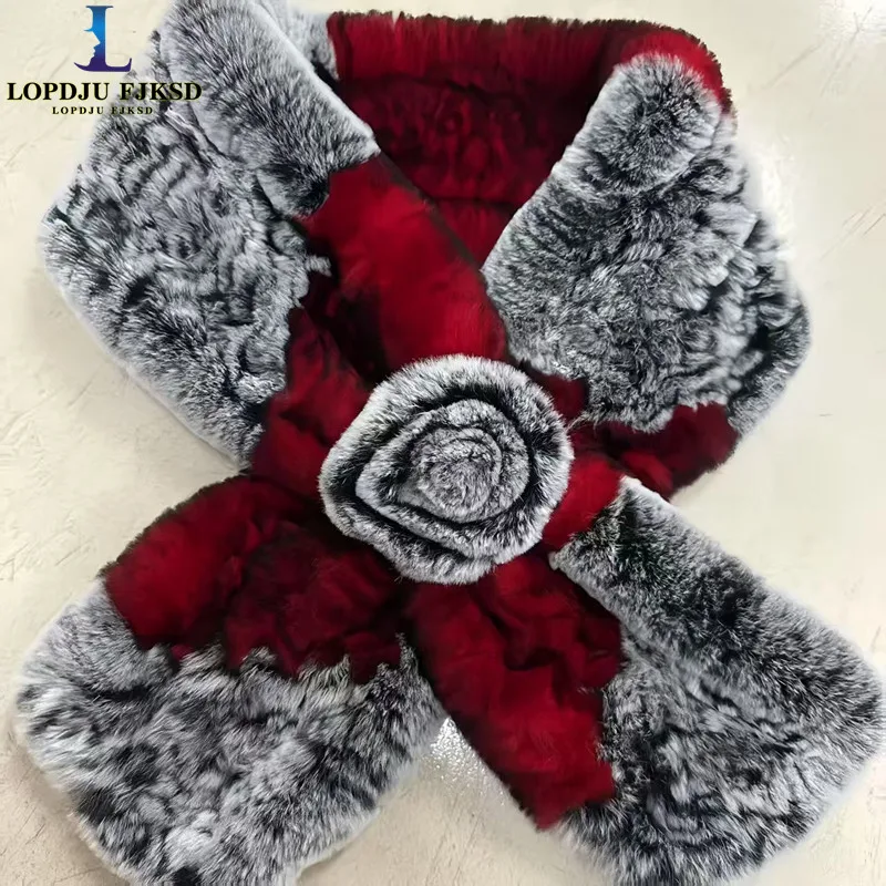 Rex Rabbit Fur Collar Женское зимнее