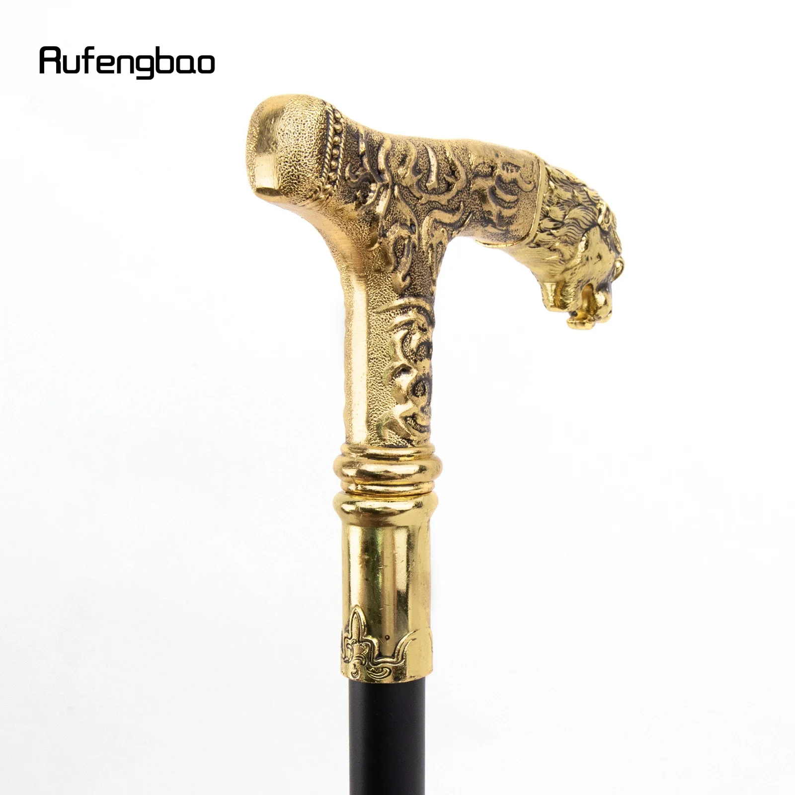 Golden Lion Handle Luxury Pattern Walking Stick Party Fashion Elegant Walking Stick Decorative Cospaly Cane Knob Crosier 90cm