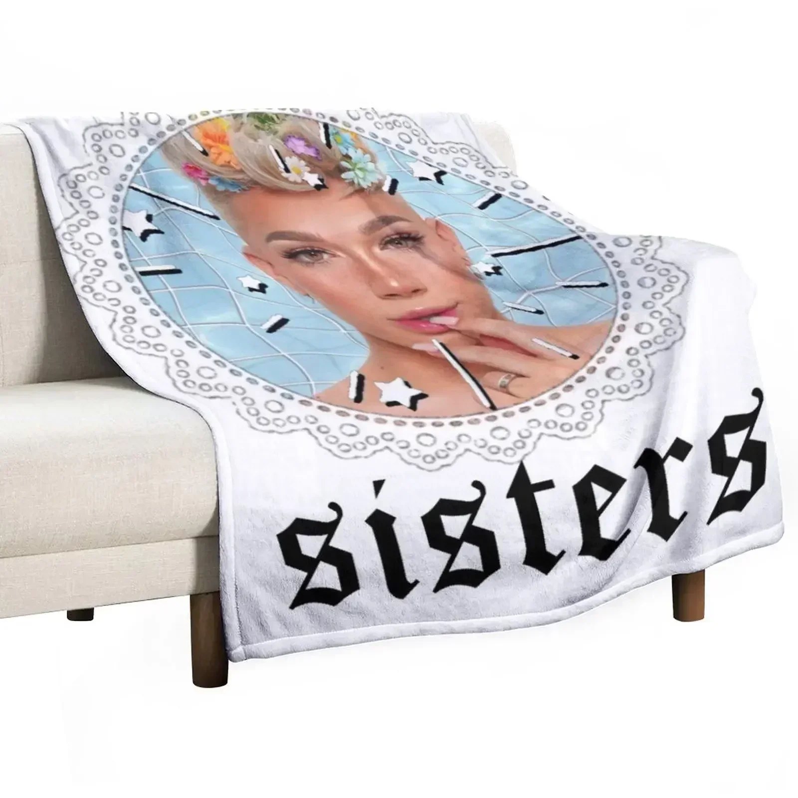 James Charles Sisters Throw Blanket Multi-Purpose bed plaid Personalized Gift Soft Plaid for babies Vintage Blankets