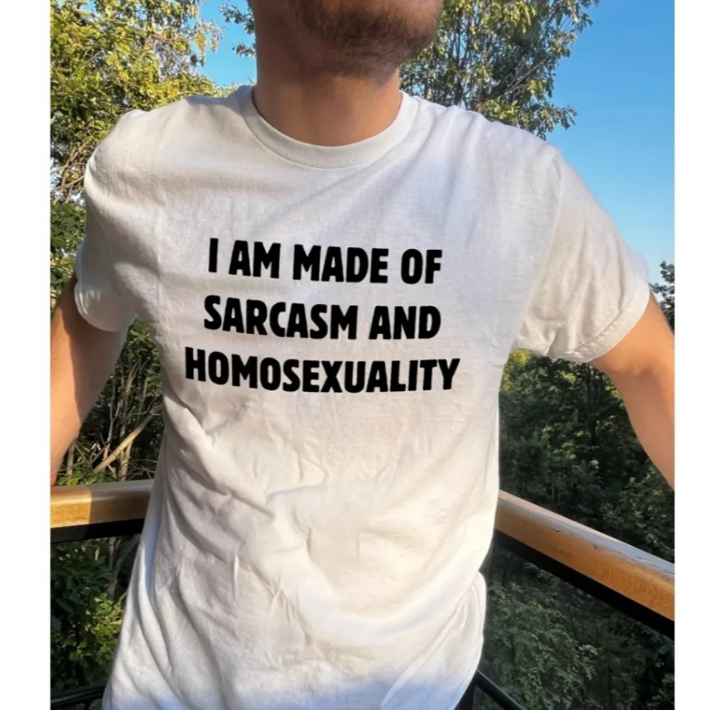 Funny Queer Pride T-Shirt Sarcastic LGBTQ+ Graphic Tees Letter Slogans Clothes Streetwear Summer Daily Breathable Tops